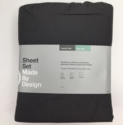 Solid Easy Care Sheet Set (twin/twin Extra Long) Dark Gray - Made By Design