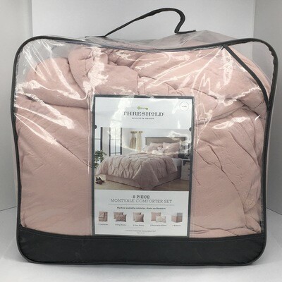 King 8pc Montvale Pinch Pleat Comforter Set Blush - Threshold
