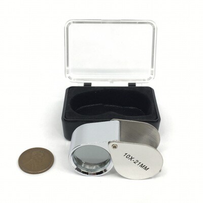 Jeweler&#39;s Loupe 10X-21MM Magnifying Glass Metal
