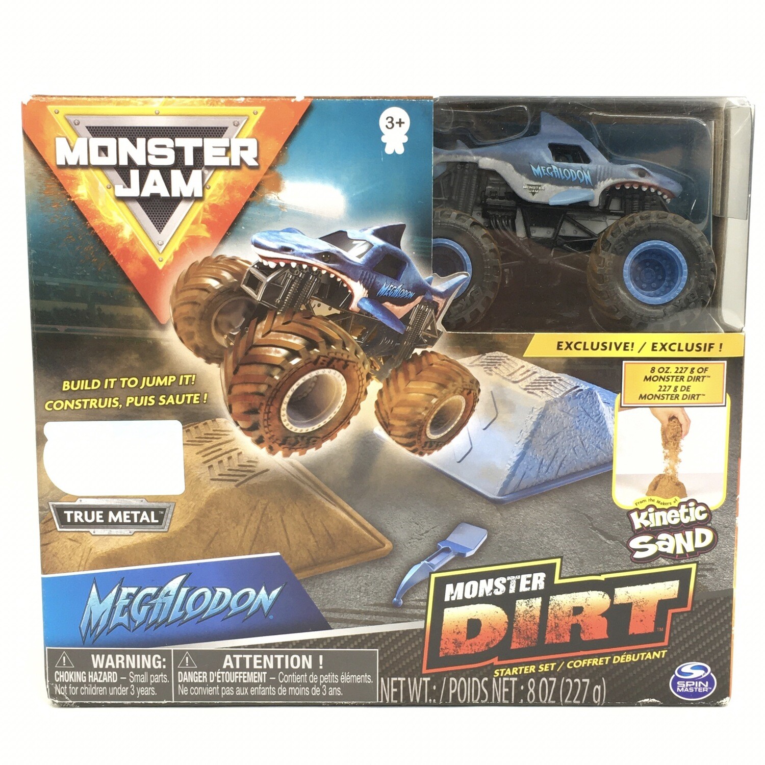 MONSTER JAM Monster Dirt MEGALODON Starter Set Kinetic Sand Monster Dirt