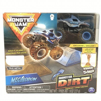 MONSTER JAM Monster Dirt MEGALODON Starter Set Kinetic Sand Monster Dirt