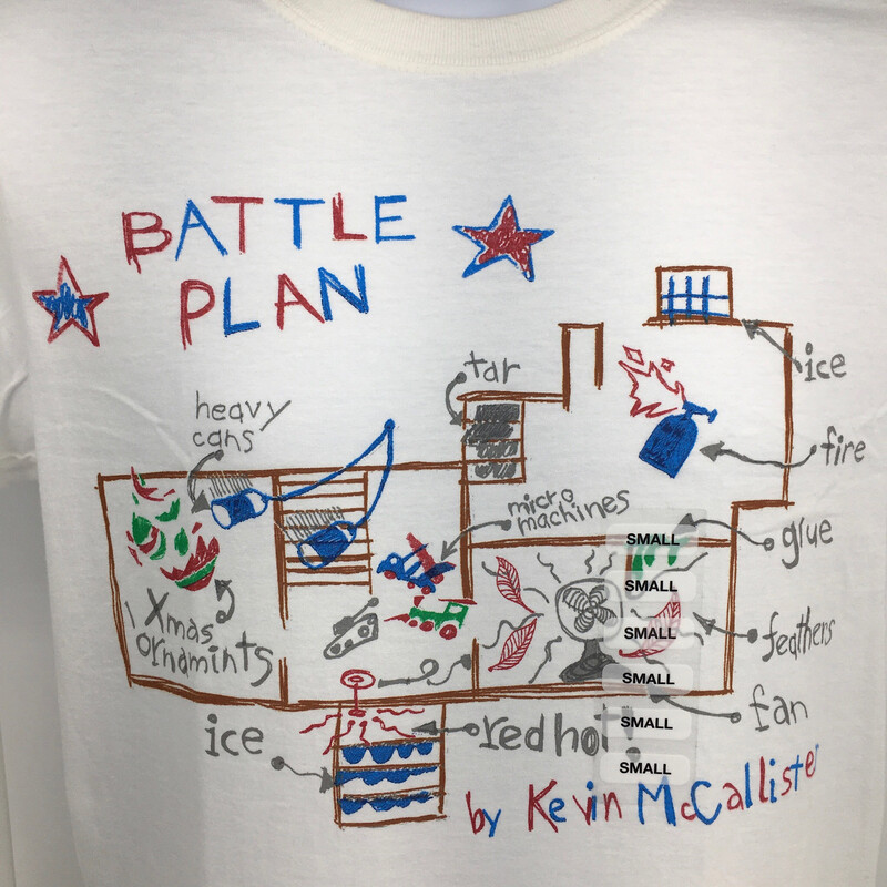 Home Alone Kevin McCallister Battle Plans T-Shirt Small