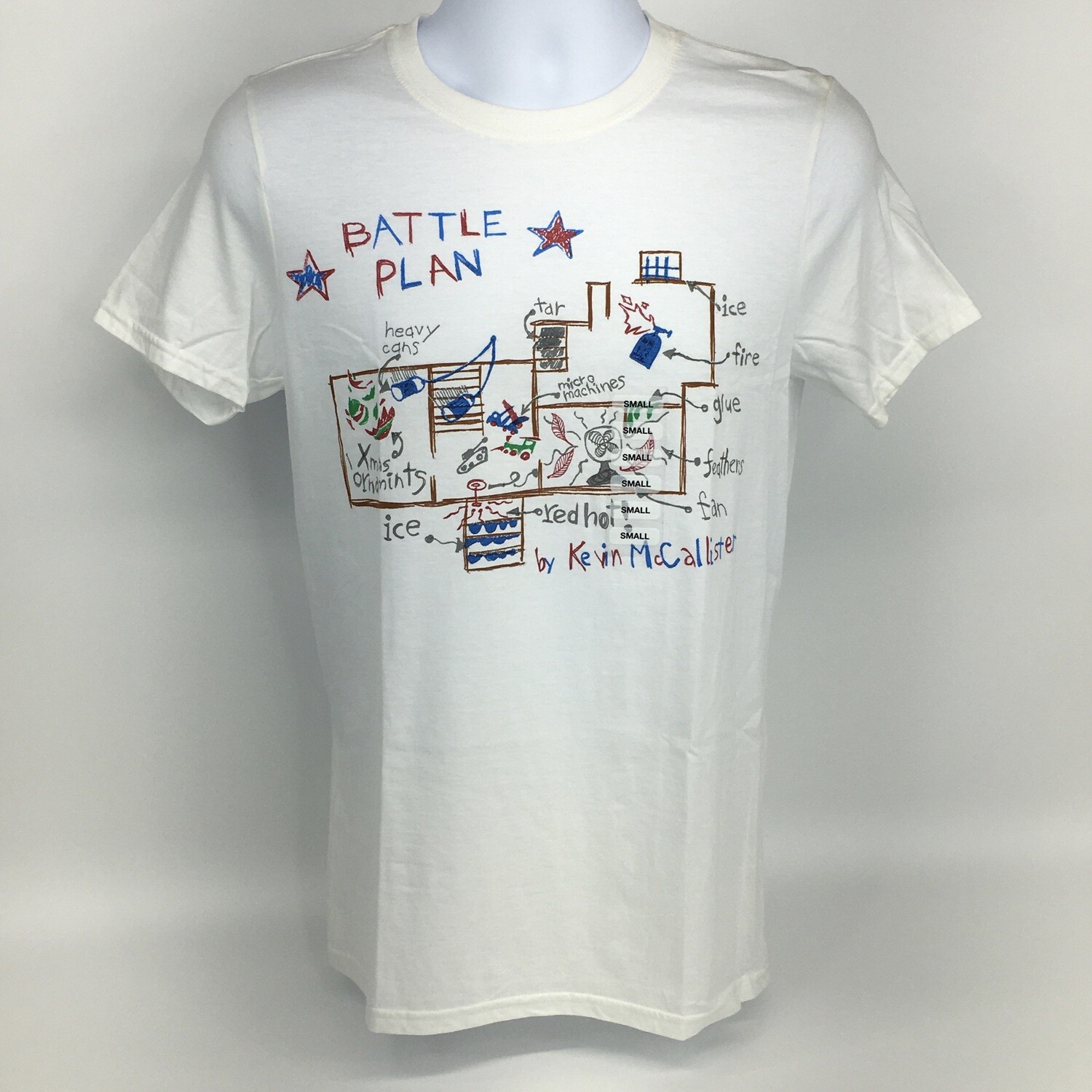 Home Alone Kevin McCallister Battle Plans T-Shirt Small
