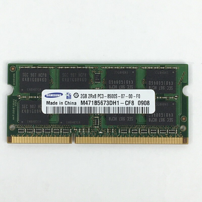 Samsung 2GB Ram Laptop 2Rx8 PC3-8500s - 07-00-F0 M471B5673DH1 - CF8 0908