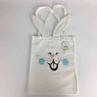 Easter Bunny Canvas Tote Bag Boys Easter Egg Hunt Bag 10in x 12in Buy 4 or More Only $1.25 each.