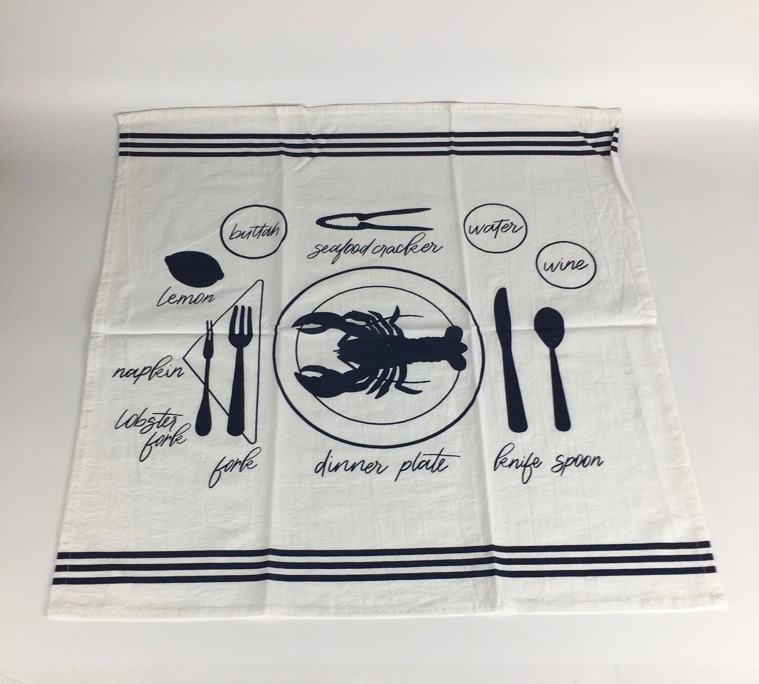 Dish Towel Seafood Oversized 25in x 25in