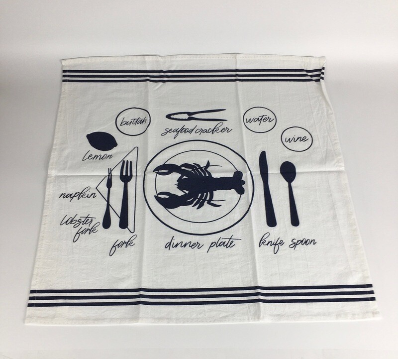 Dish Towel Seafood Oversized 25in x 25in