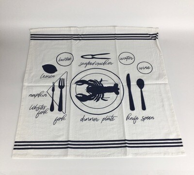 Dish Towel Seafood Oversized 25in x 25in