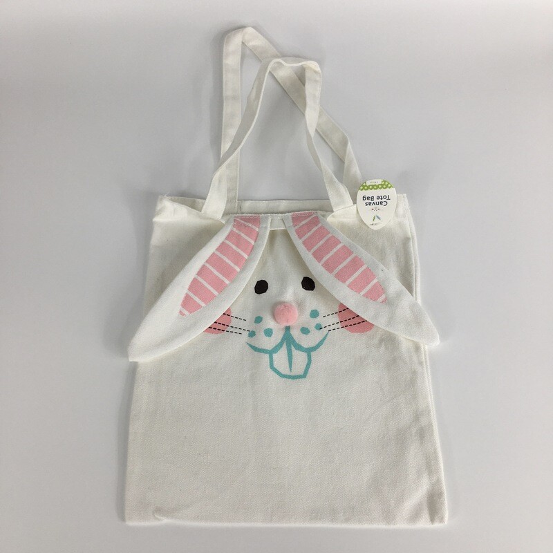 Easter Bunny Canvas Tote Bag Girls Easter Egg Hunt Bag 10in x 12in Buy 4 or More Only $1.25 each