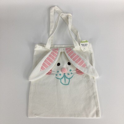 Easter Bunny Canvas Tote Bag Girls Easter Egg Hunt Bag 10in x 12in  Buy 4 or More Only $1.25 each