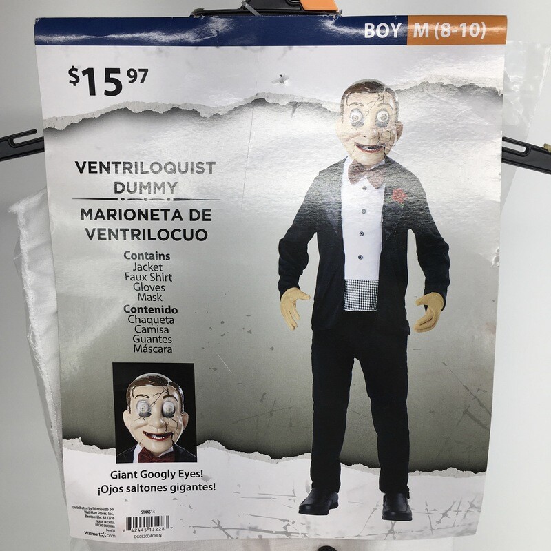 Ventriloquist Dummy Halloween Costume Boy Medium (8-10)