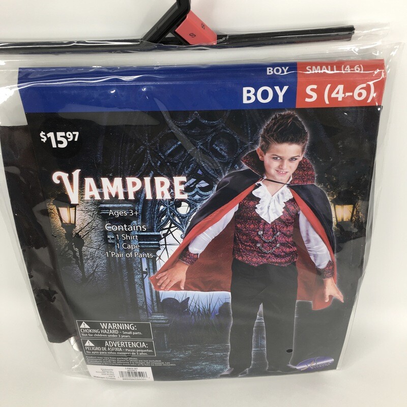 Vampire Halloween Costume Boy Small (4-6)