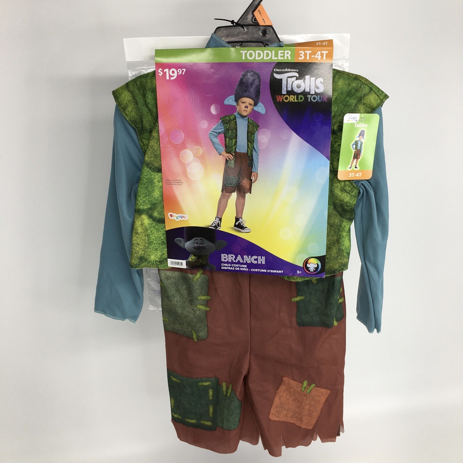 Trolls World Tour Branch Halloween Costume Toddler (3T-4T)