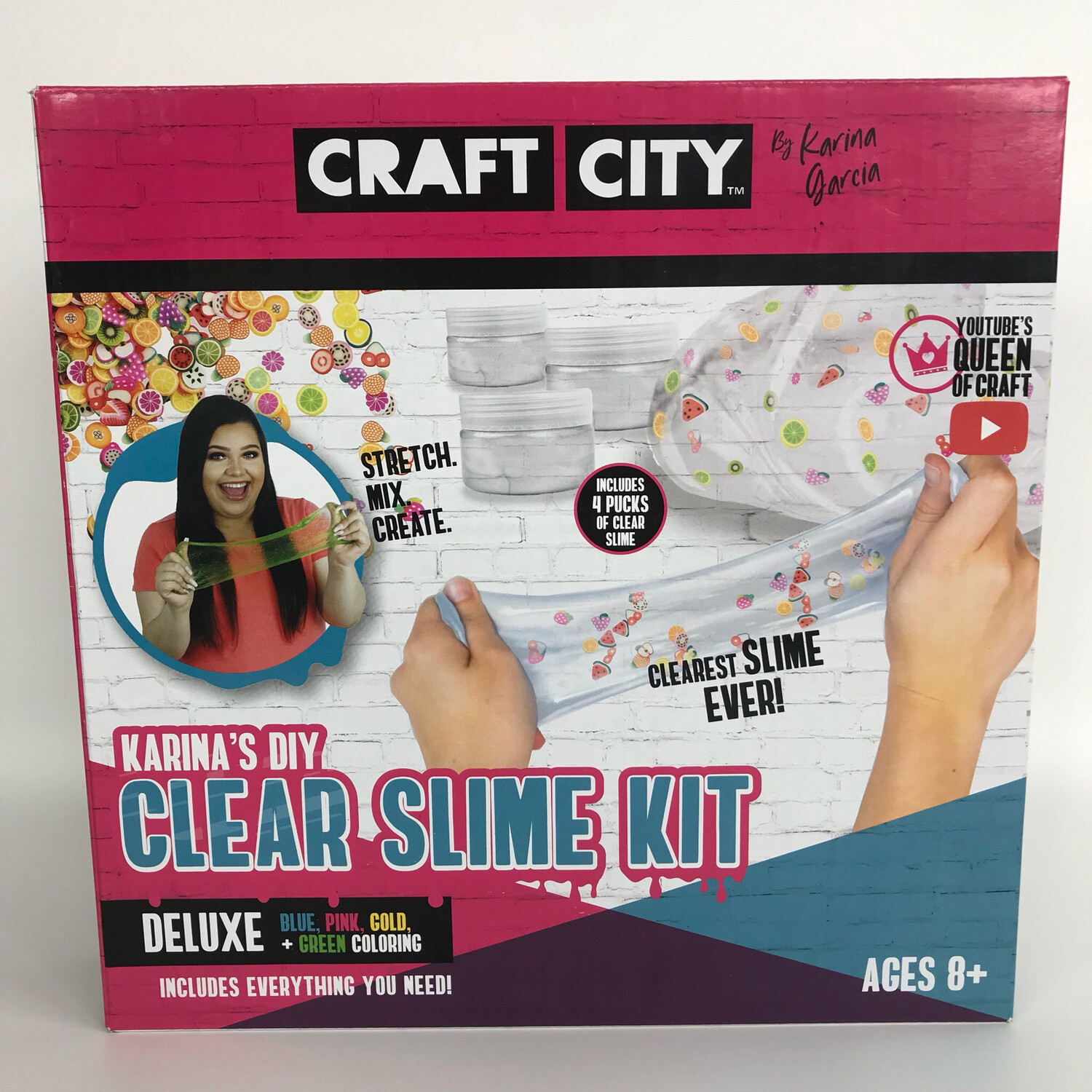 Karina’s DIY Clear Slime Kit Deluxe Blue, Pink, Gold + Green Coloring Craft City By Karina Garcia