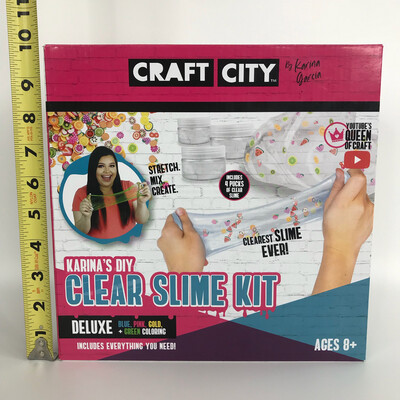 Karina’s DIY Clear Slime Kit Deluxe Blue, Pink, Gold + Green Coloring Craft City By Karina Garcia