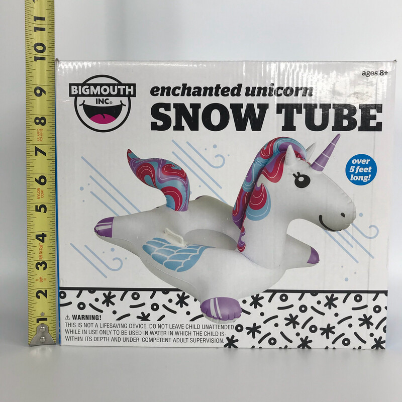 Enchanted Unicorn Snow Tube 61”L x40”W x36”H BigMouth Inc. 198lb Weight Limit