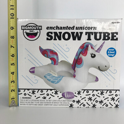 Enchanted Unicorn Snow Tube 61”L x40”W x36”H BigMouth Inc. 198lb Weight Limit