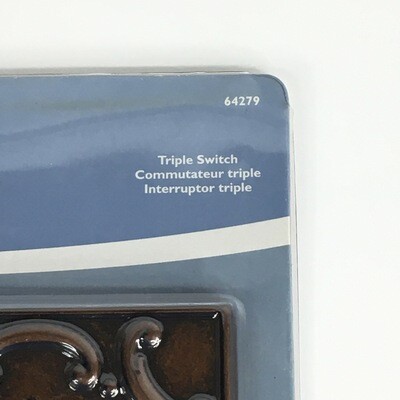 BRAINERD French Lace 3-Gang Sponged Copper Triple Toggle Standard Wall 64279