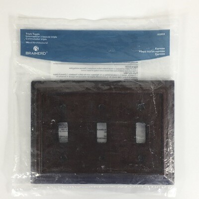 Brainerd Triple Toggle Wall Plate Wood Architectural Espresso 182024