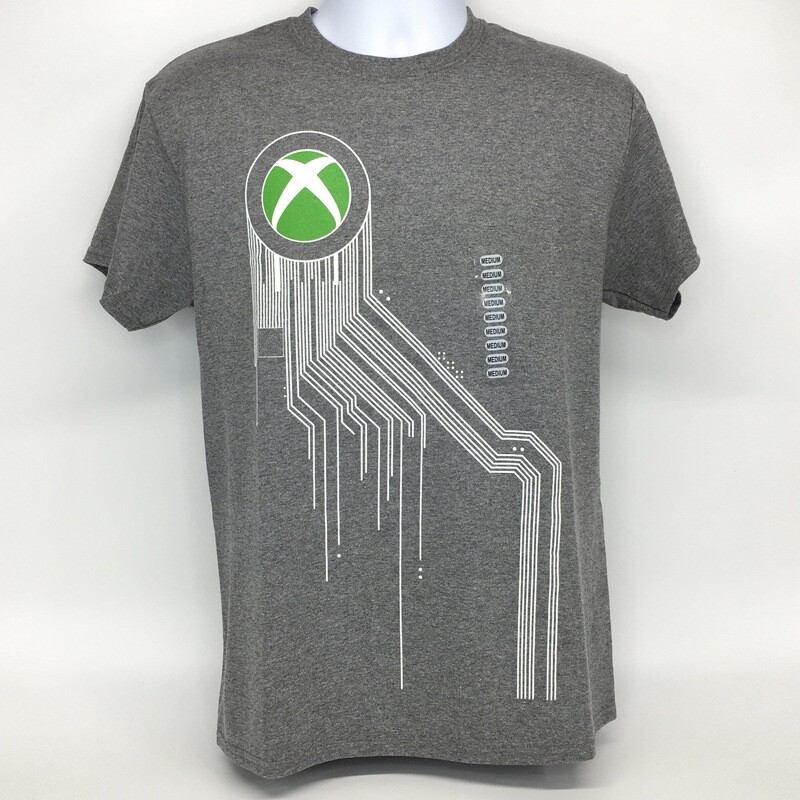Xbox Logo Circuit T-shirt Gray M, L