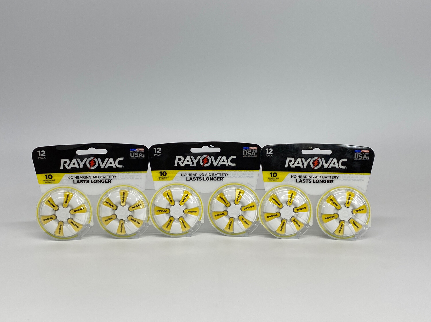 RAYOVAC Size 10 Hearing Aid Battery 12 Pack Lot of 3 Packs