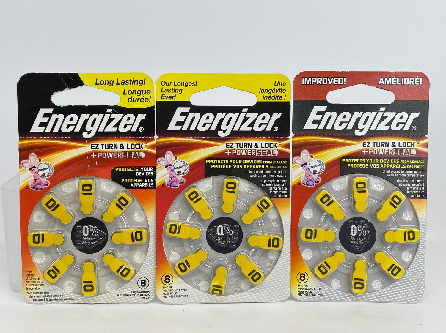 Energizer AZ10DP-8 Size 10 Hearing Aid Battery 8 Pack Lot of 3