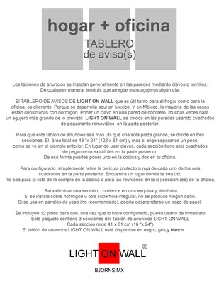 LIGHTONWALL TABLERO DE AVISO(S) / NOTICE BOARD 3 PCS. Price in MXN