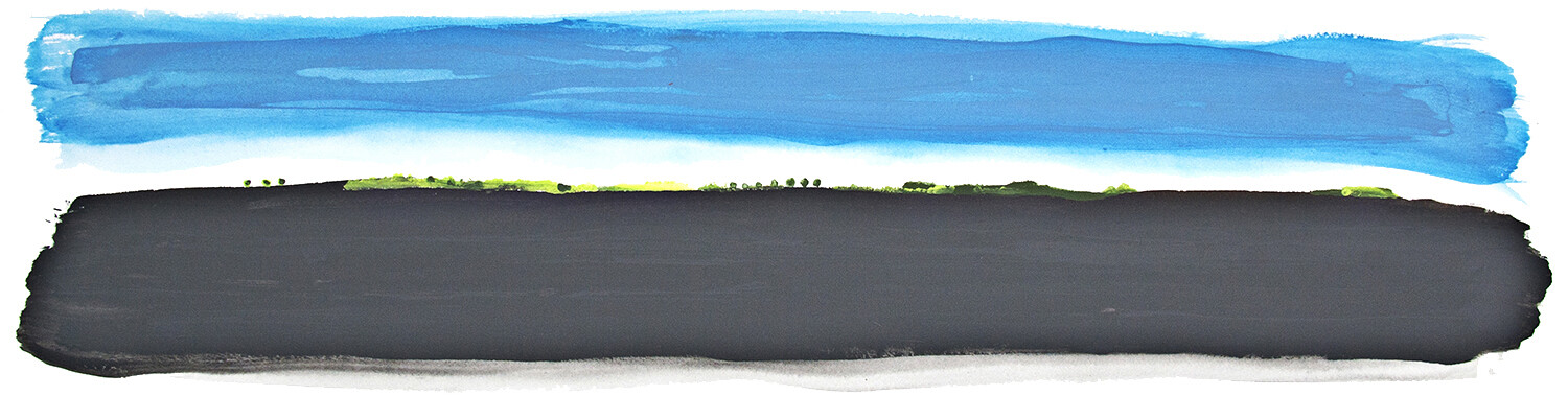 FERTILE FIELD; 5" SIGNED PRINT WITH A WHITE MAT