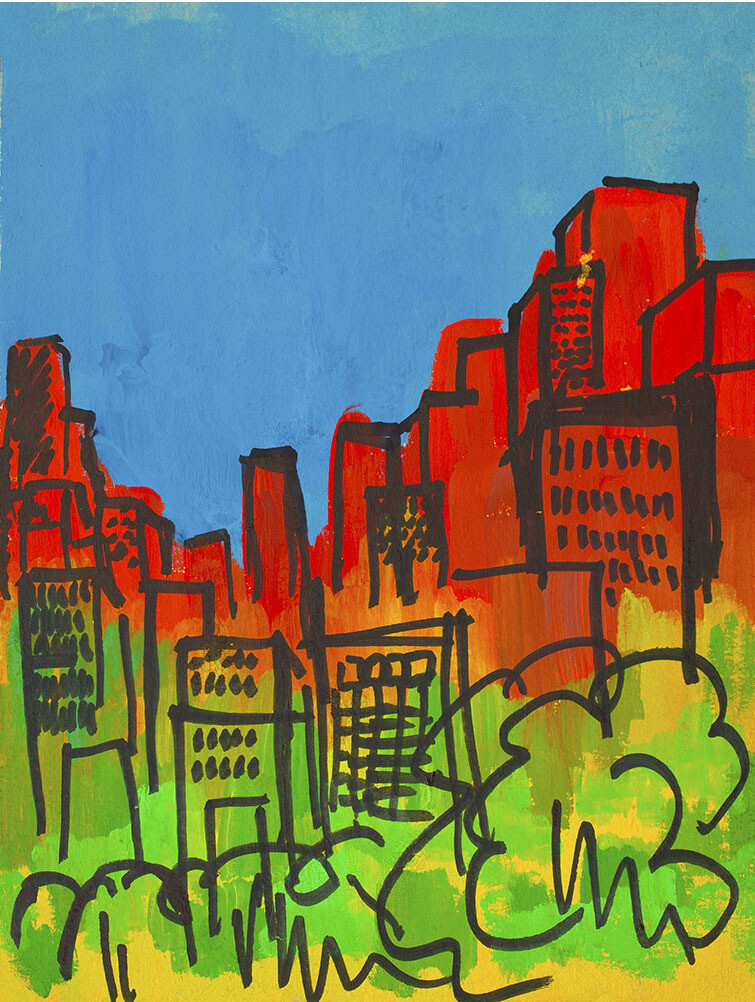 DOWNTOWN; 20" LIMITED EDITION PRINT, SIGNED & NUMBERED