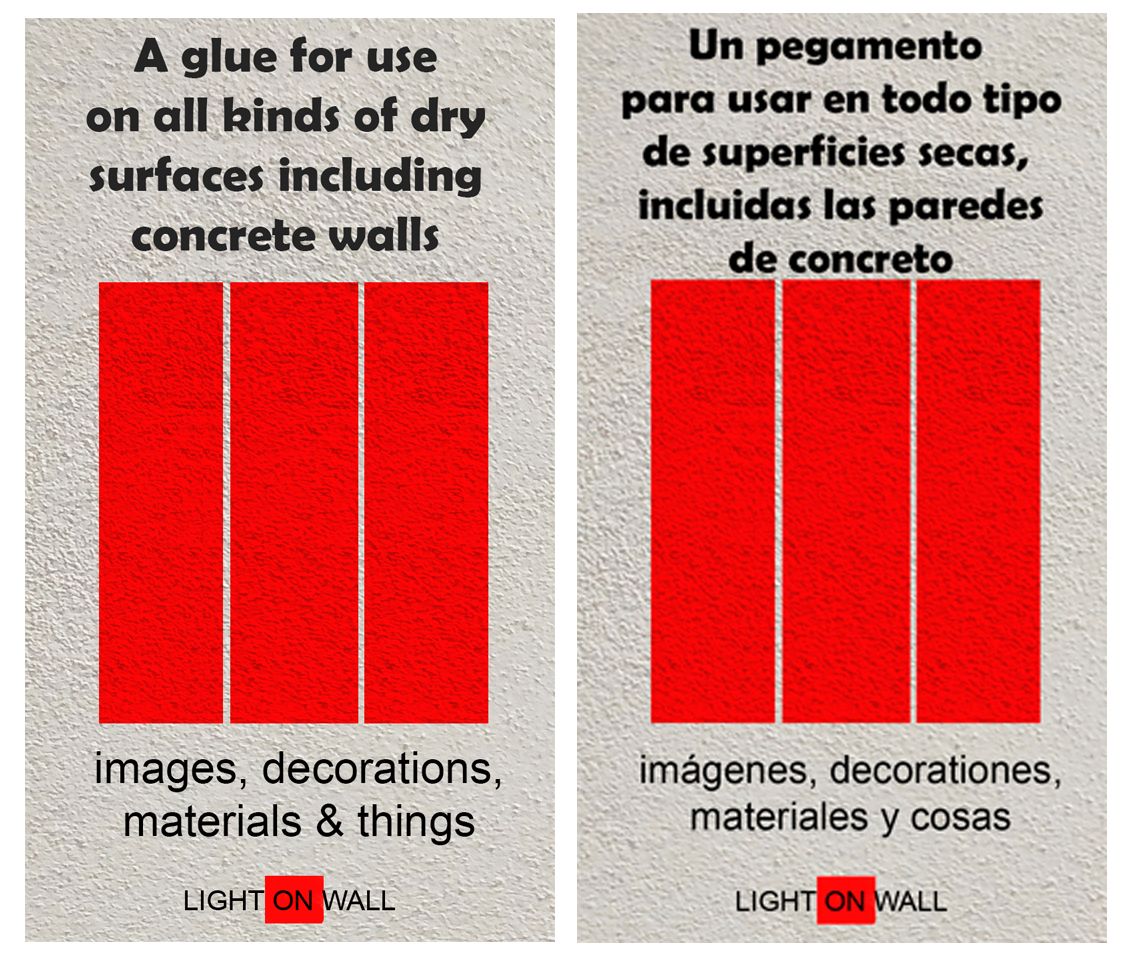 LIGHTONWALL, 5 packs pegamento para paredes de concreto