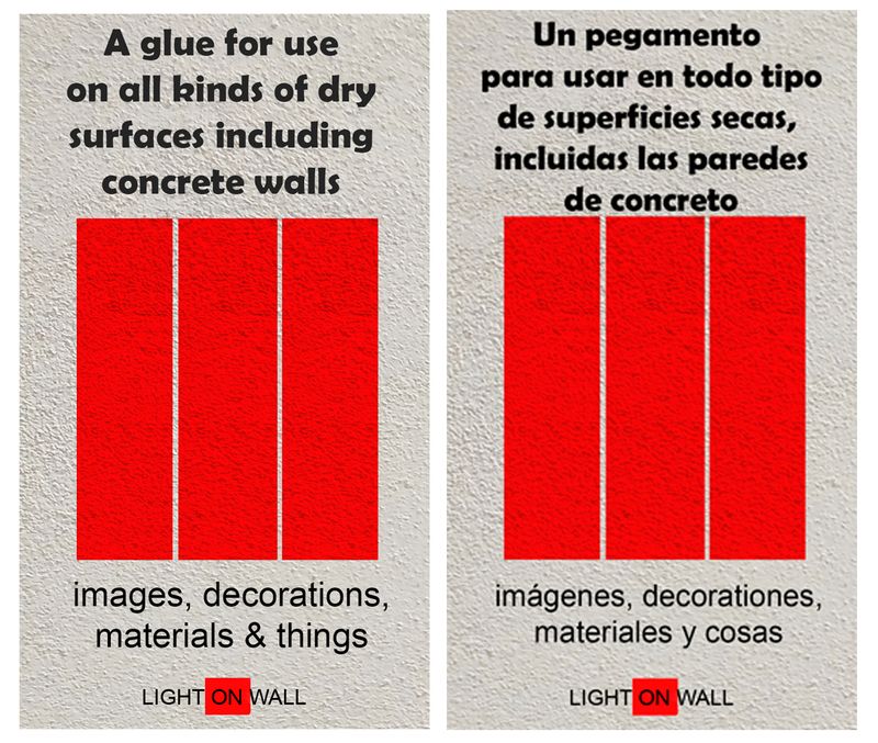 LIGHTONWALL, 5 packs pegamento para paredes de concreto