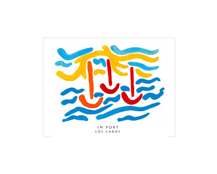 5&quot; IN PORT, LOS CABOS, MATTED,  SIGNED SOUVENIR PRINT