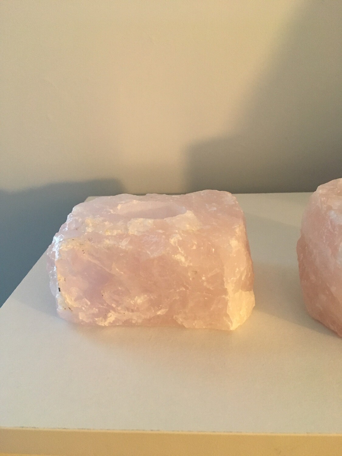 Rose Quartz Candle Holder