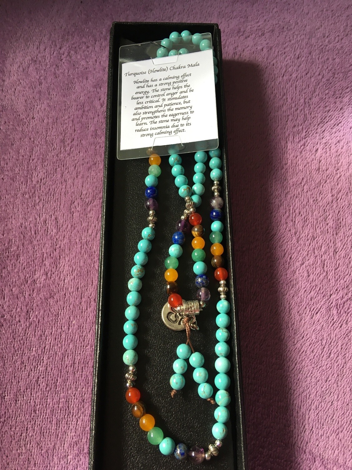 Turquoise Howlite Chakra Mala Beads