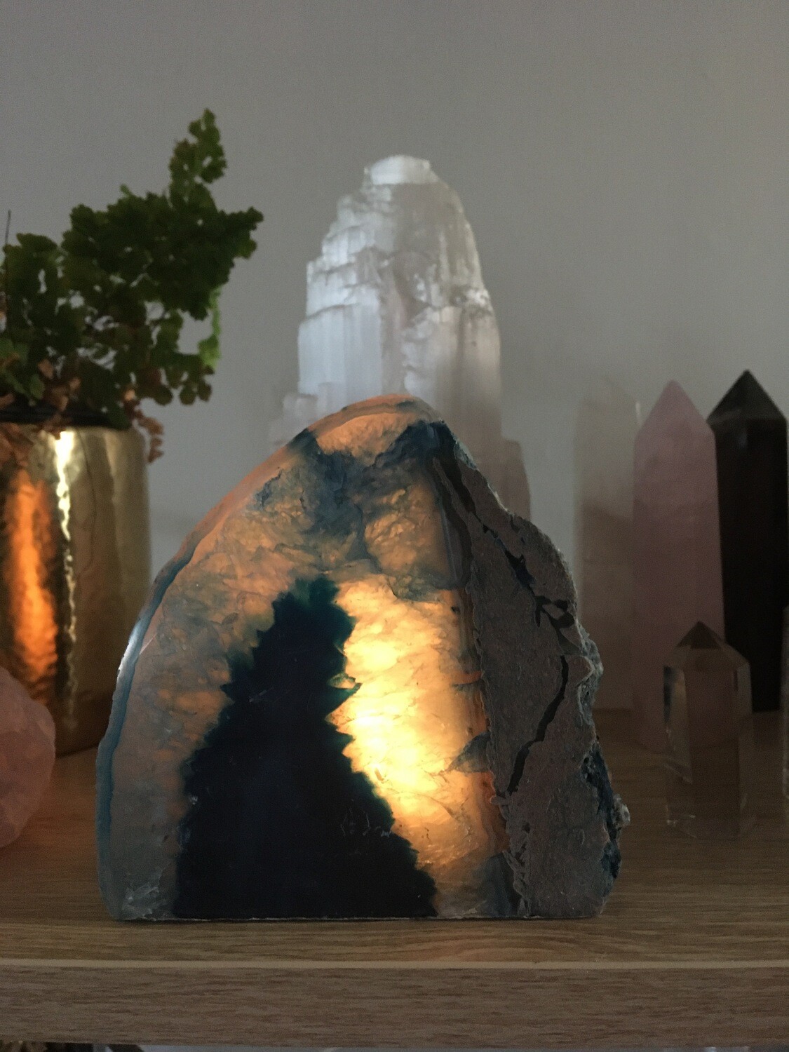 Blue Agate Candle Holder 1