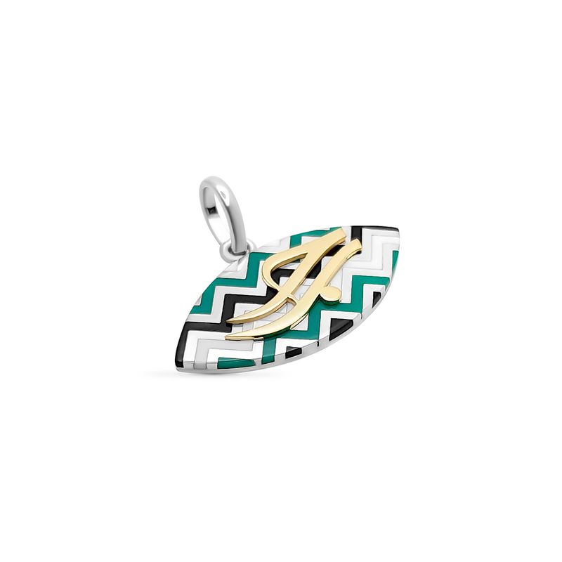 Love Pendant - &quot;Hobb&quot; Arabic Calligraphy with Tri-Color Design