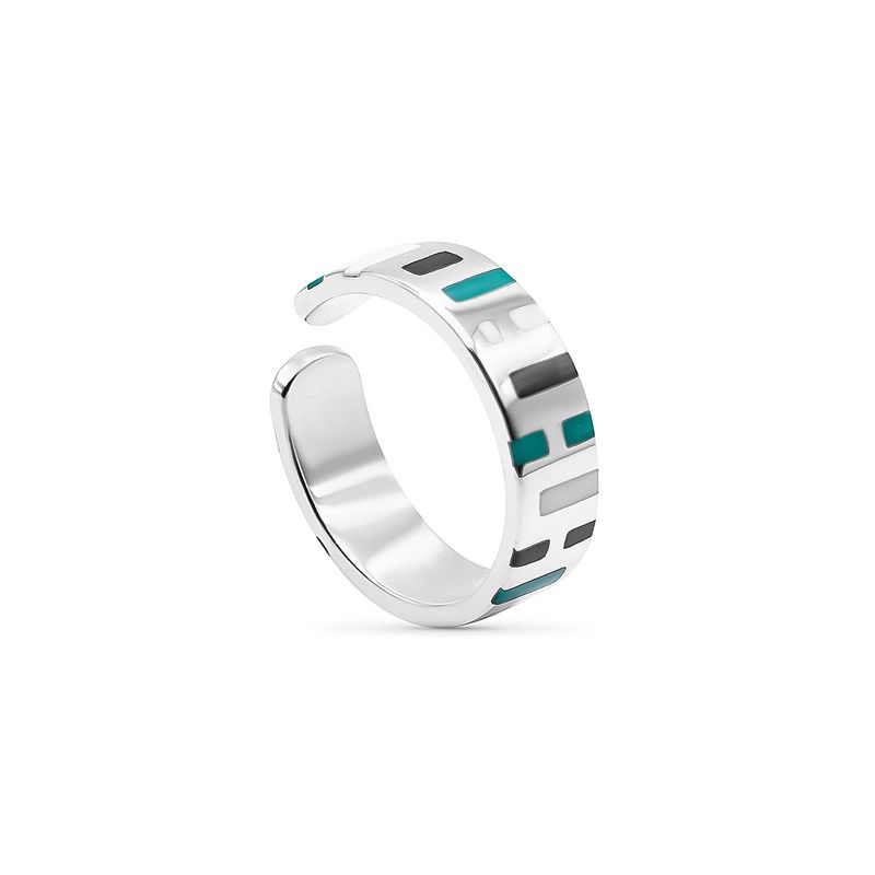 Peace - Kufic Calligraphy Ring with Abstract Ceramic Fillings