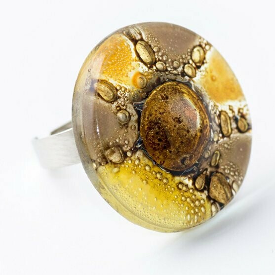 טבעת בייסיק צהוב חום טבעת בייסיק צהוב חום