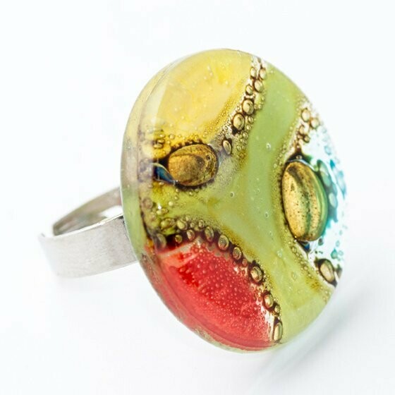 טבעת בייסיק אדום צהוב ירוק