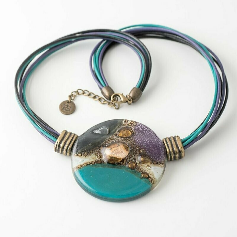 שרשרת איביזה סגול ירוק