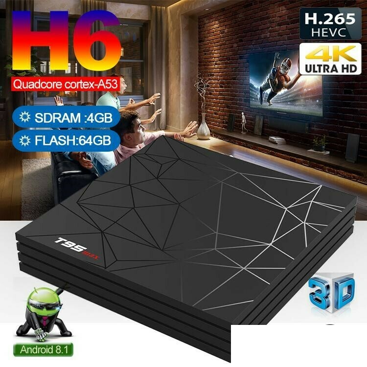 TV Box Allwinner H6 T95 Max (4 GB RAM &amp; 64 GB ROM) 6K 4K HD (Android 9.0)