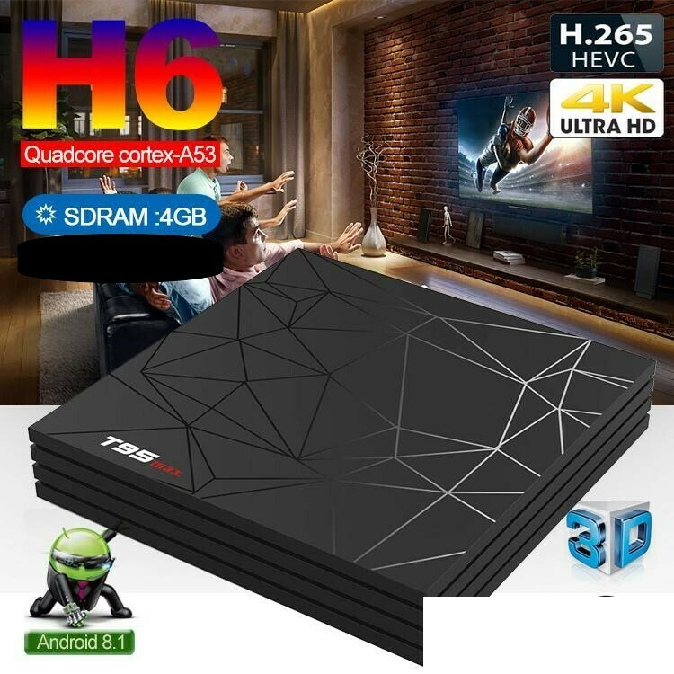 TV Box Allwinner H6 T95 Max (4 GB RAM &amp; 32 GB ROM) 6K 4K HD (Android 9.0)