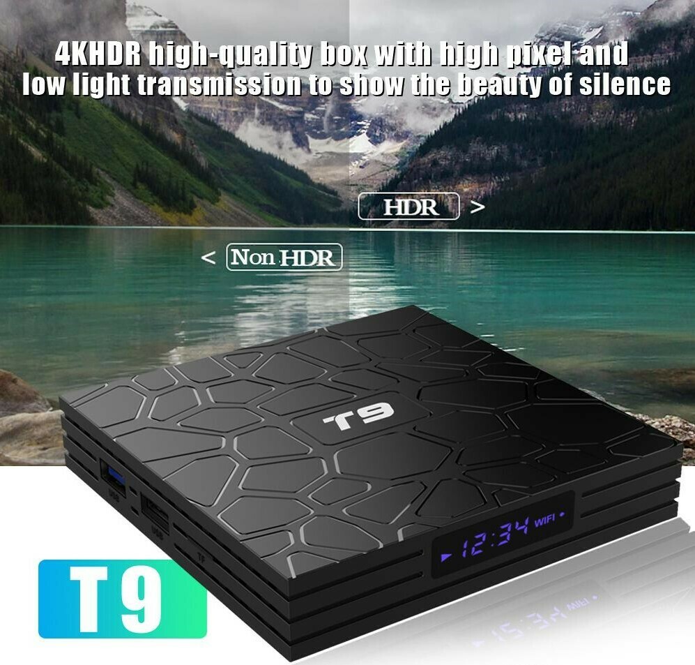 TV Box T9 (4 GB RAM &amp; 64 GB ROM) Quad Core RK3318 4K HD (Android 9.0)