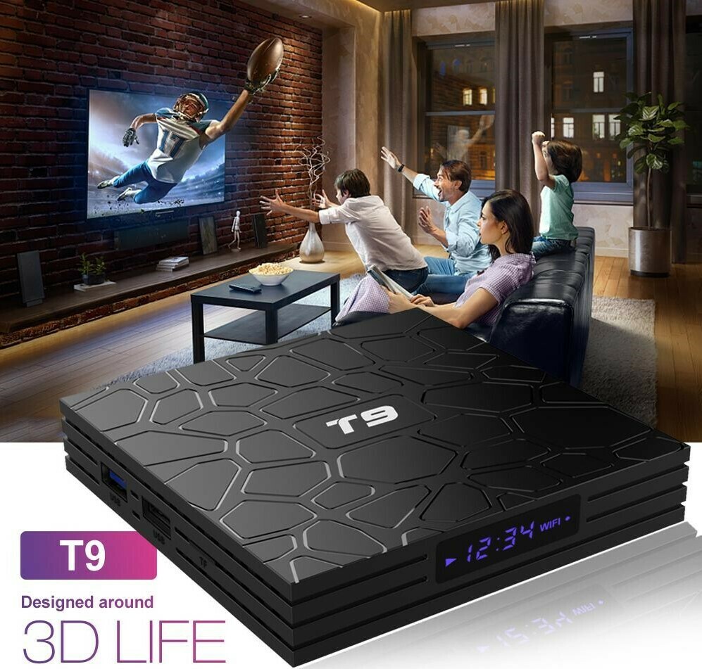 TV Box T9 (4 GB RAM &amp; 64 GB ROM) Quad Core RK3318 4K HD (Android 9.0)