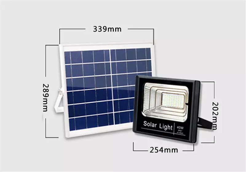 Solar Floodlight - 40 Watts + 63 LEDs + IP67 + 10 Hour - 20 Hour