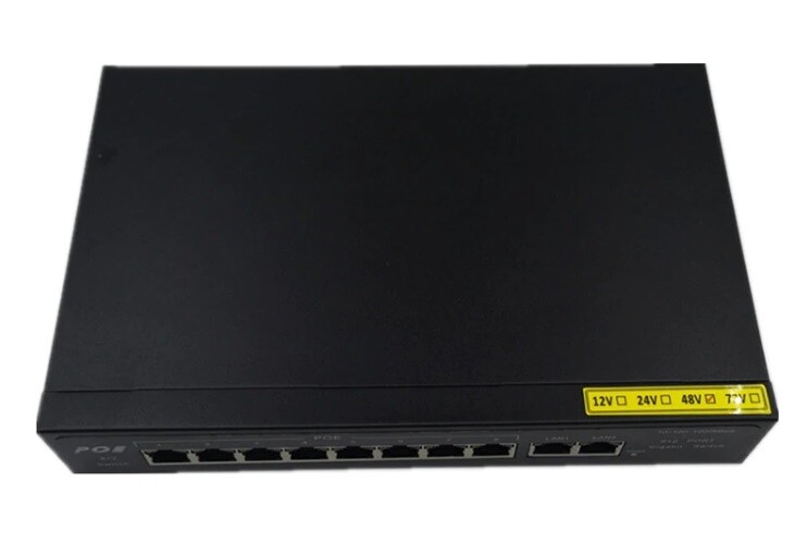 8 Port Unmanaged POE switch and 2 Gigabit Uplink Ports