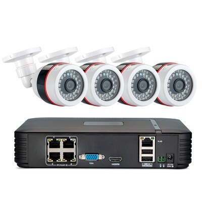 Security Camera System POE 1080P (3 TB Hard Drive) (4 of 2MP Cameras) and Cables