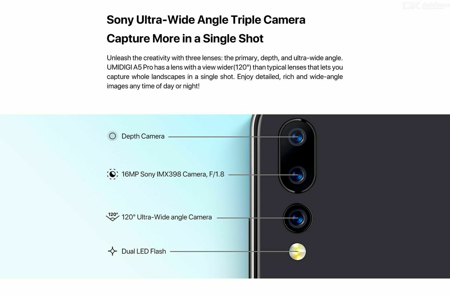 UMIDIGI A5 Pro Triple Camera (4GB RAM &amp; 32 GB ROM) Android 9.0  (Unlocked Cell Phone)