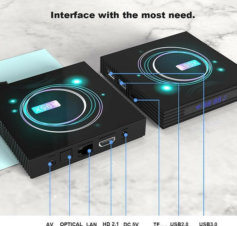 TV Box A95X F3 Slim (4 GB RAM &amp; 64 GB ROM) 8K 4K HD (Android 9.0)