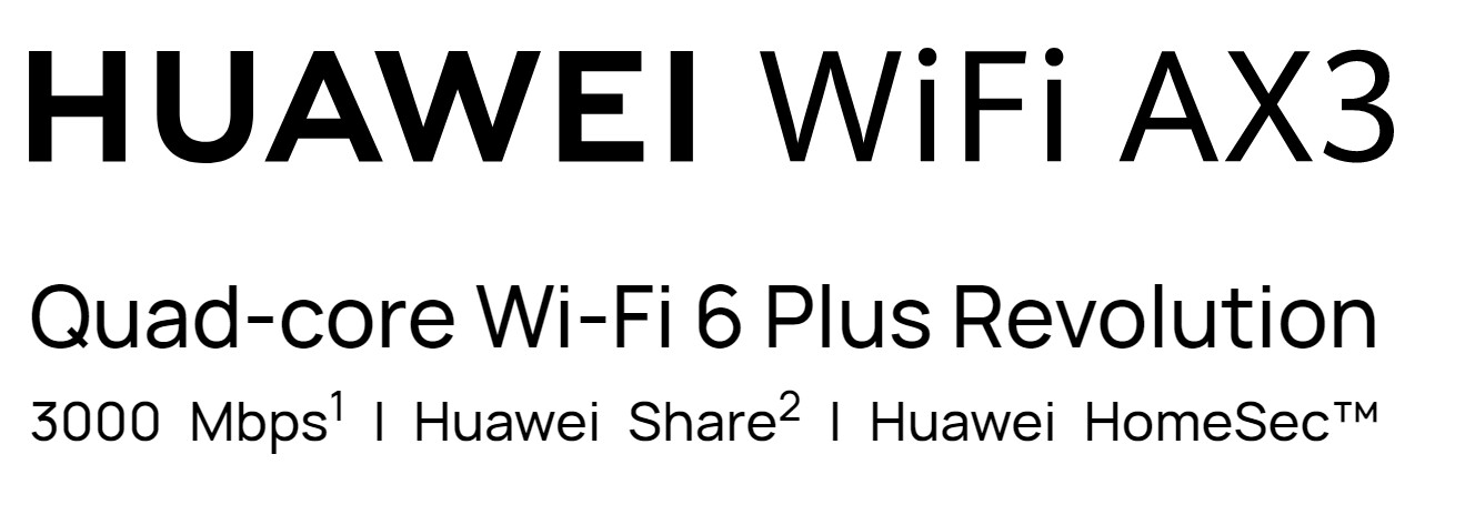 Huawei AX3 Pro (AX3000) Quad Core Wi-Fi 6 Plus Revolution (Black Router Model)